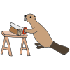 Beaver Sawing Wood Picture