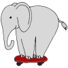 Elephant on a Skateboard Picture
