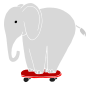Elephant on a Skateboard Stencil