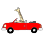 Driving Giraffe Picture