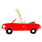 Driving Giraffe Stencil