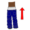 Then I can stand up and pull up my pants and underwear.