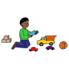 I need to wait until work time to play with the cars.  While I wait, I can read books with the teacher or play games with my friends!