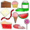 It+ate+a+piece+of+chocolate+cake_+a+cupcake_+pickles_+a+slice+of+cheese_+sausage_+icecream_+watermelon_+a+piece+of+pie_+salami+and+a+lollipop. Picture