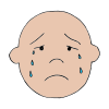 sad, tired, sick