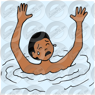 Drowning Picture for Classroom / Therapy Use - Great Drowning Clipart