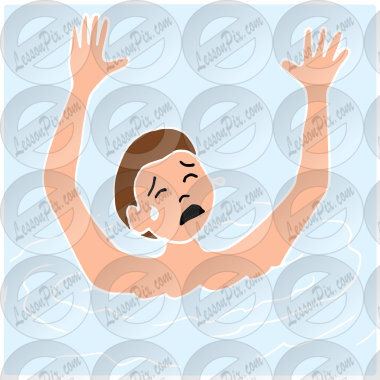Drowning Stencil for Classroom / Therapy Use - Great Drowning Clipart