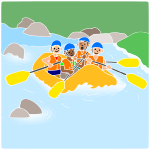 Whitewater Rafting Stencil