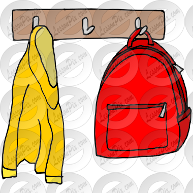 hang up backpacks clip art