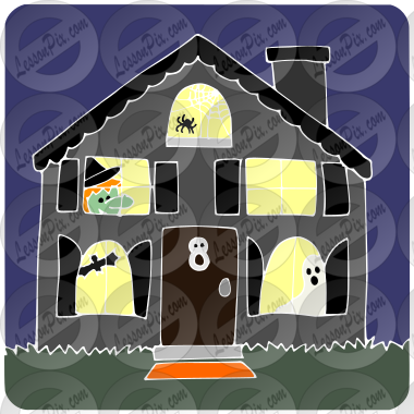 Haunted House Stencil