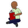 He reads.