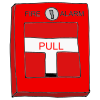 Sometimes we have to practice for a fire.  First the alarm will go off.