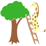 Giraffe on a Ladder Stencil