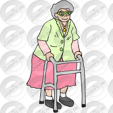 Old Lady Picture for Classroom / Therapy Use - Great Old Lady Clipart