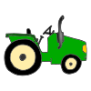 The tractor is green.