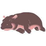 Sleeping Baby Hippo Stencil