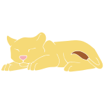Sleeping Lion Cub Stencil