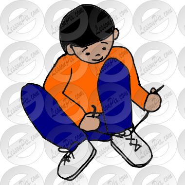 tying shoes clipart