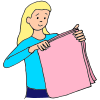 She folded the clothes.