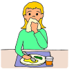 I will push my food to the side if I don’t want to eat it. I will use a napkin to wipe my face.