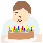 Blowing Candles Stencil