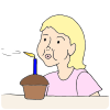 The+girl+is+blowing+a+candle. Picture