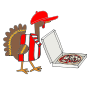 Turkey dressed as a pizza guy Picture