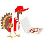 Turkey dressed as a pizza guy Stencil