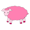 A fuzzy pink sheep