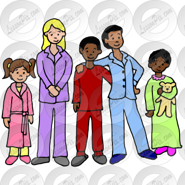 Pajama Party Picture for Classroom / Therapy Use - Great Pajama Party  Clipart