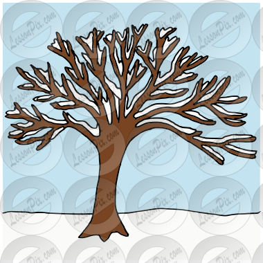Winter Tree Picture for Classroom / Therapy Use - Great Winter Tree Clipart