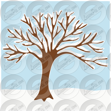 Winter Tree Picture for Classroom / Therapy Use - Great Winter Tree Clipart