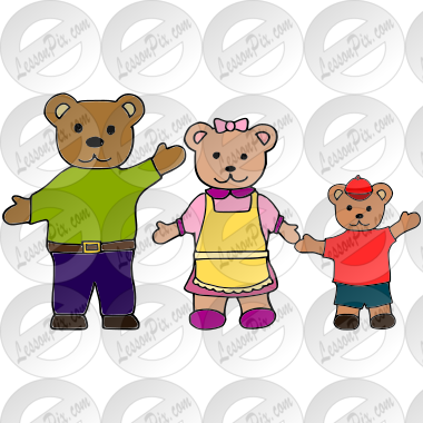 3 Bears Picture for Classroom / Therapy Use - Great 3 Bears Clipart