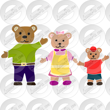 3 Bears Stencil for Classroom / Therapy Use - Great 3 Bears Clipart