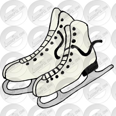 Ice Skates Picture for Classroom / Therapy Use - Great Ice Skates Clipart