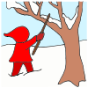 Because he hit the tree with a stick