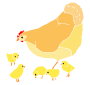 Hen and Chicks Stencil