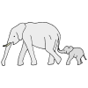Elephants-Cow_calf Picture