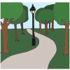 through the park