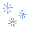 We see snowflakes falling on us!  That's what we see!