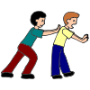 It would be unexpected if we push and shove. These actions are unkind and are not ok.