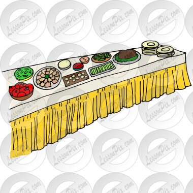 Buffet Picture for Classroom / Therapy Use - Great Buffet Clipart