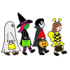 Trick-or-treaters  Picture