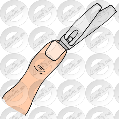 cutting nails clipart black and white