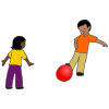 They ______ the ball.