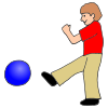 He+is+kicking+his+ball. Picture