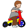 He rides.