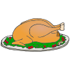We eat turkey on Thanksgiving day.