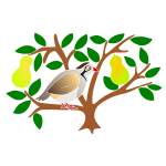 Partridge in a Pear Tree Stencil