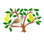 Partridge in a Pear Tree Stencil
